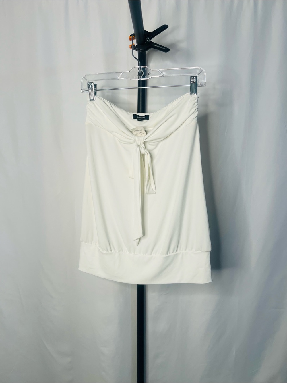 Express Cream Tie-Front Top.
